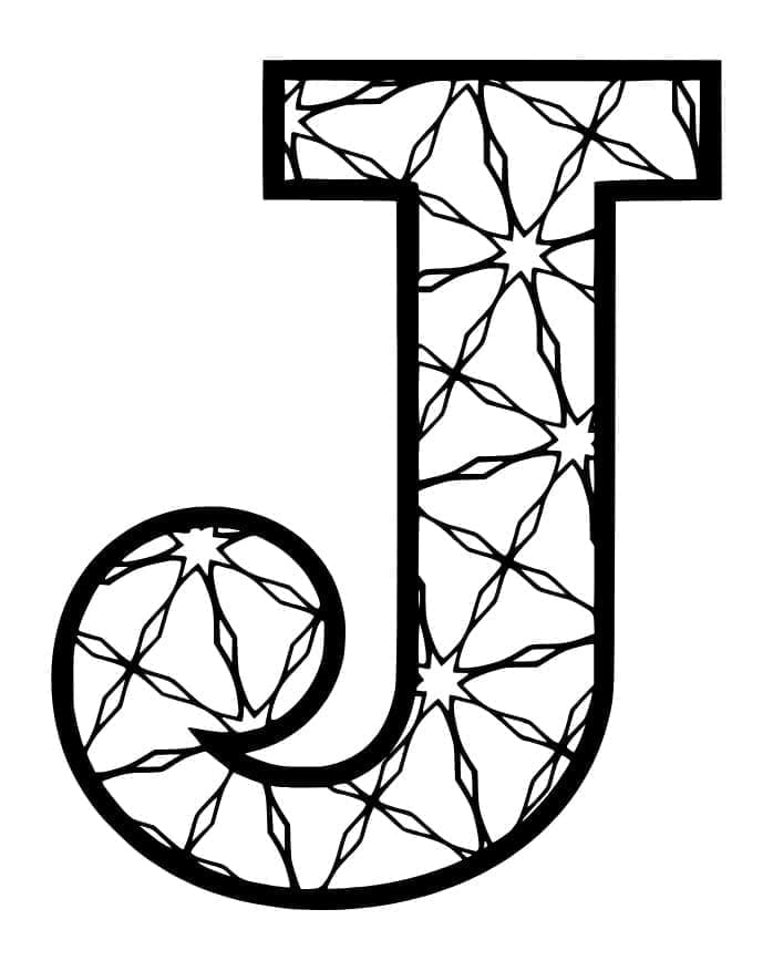 Desenho de Letra J Incrível para Colorir