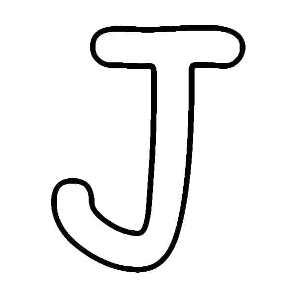 Desenho de Letra J Maiúscula para Colorir