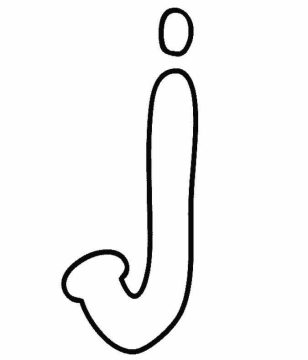 Desenho de Letra J minúscula para Colorir