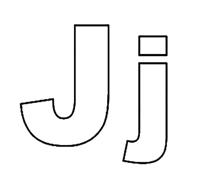 Desenho de Letra J no Alfabeto para Colorir