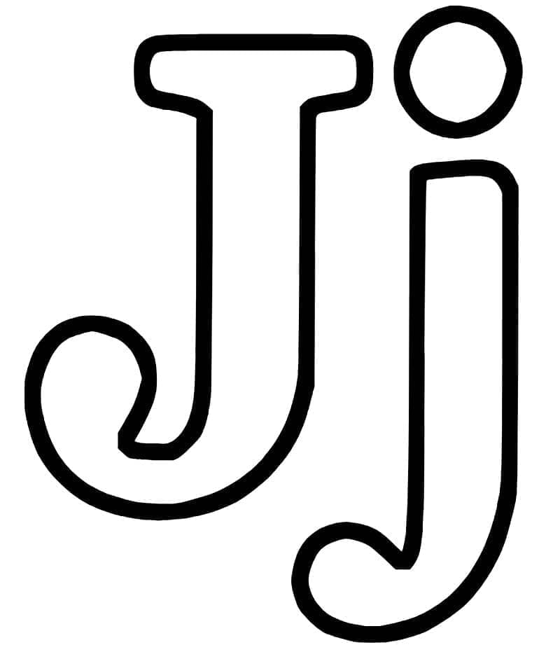 Desenho de Letra J Simples para Colorir