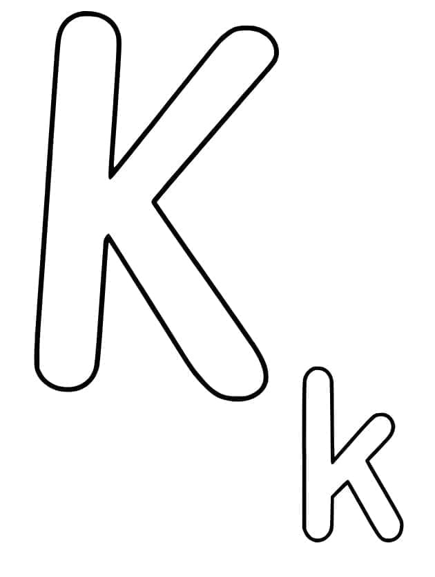 Desenho de Imagem da Letra K para Colorir
