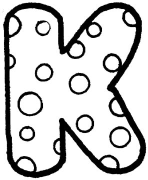 Desenho de Letra K Fofa para Colorir