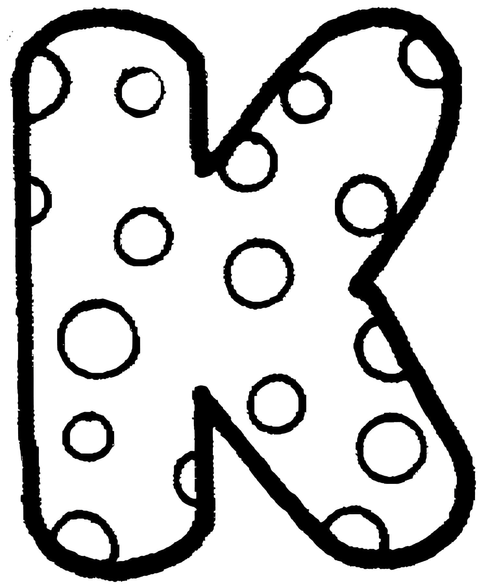 Desenho de Letra K Fofa para Colorir