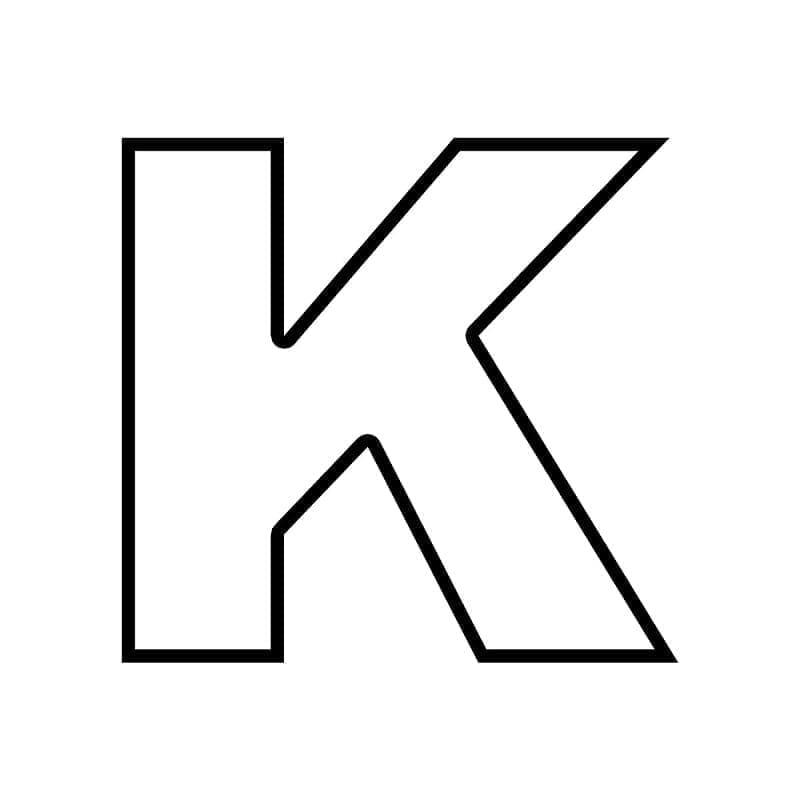 Desenho de Letra K Maiúscula para Colorir