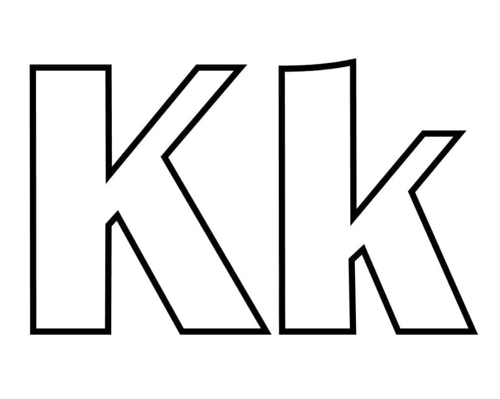 Desenho de Letra K Perfeita para Colorir