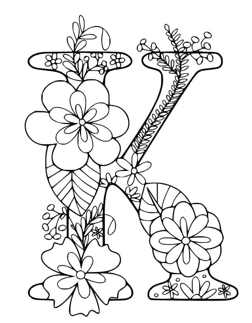 Desenho de Linda Letra K para Colorir