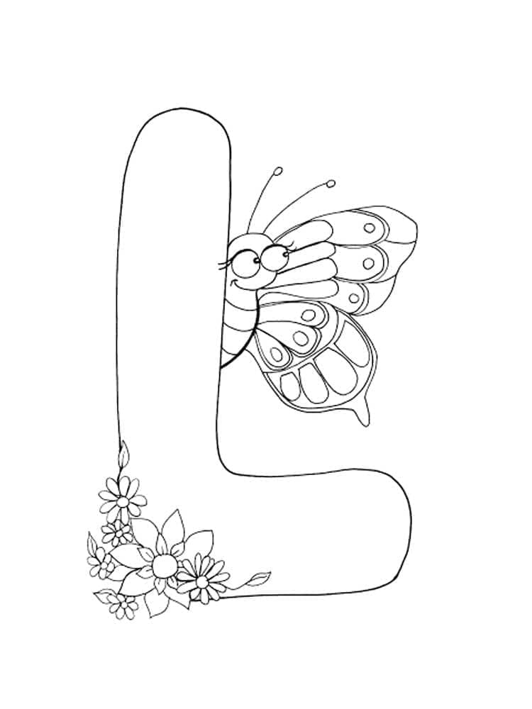 Desenho de Imagem da Letra L para Colorir