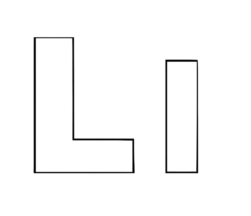 Desenho de Letra L Fácil para Colorir