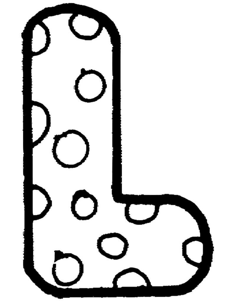Desenho de Letra L Fofa para Colorir