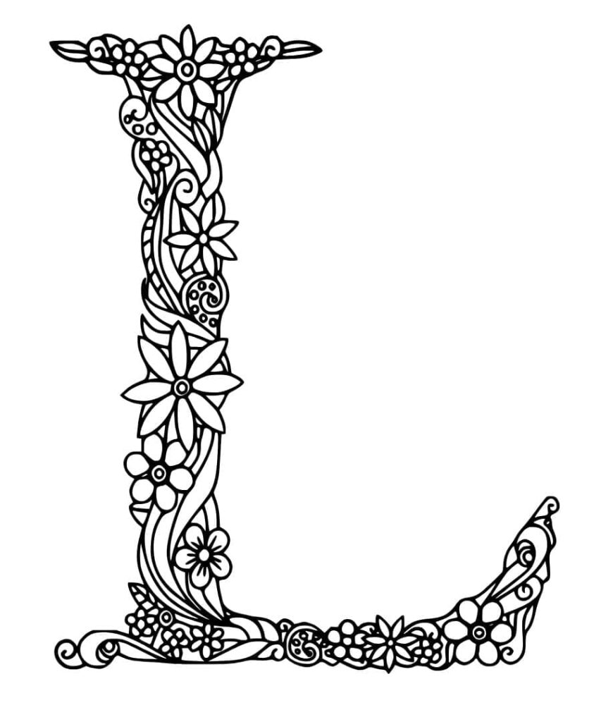 Desenho de Letra L Imprimivel para Colorir