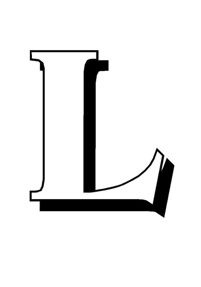 Desenho de Letra L Maiúscula para Colorir