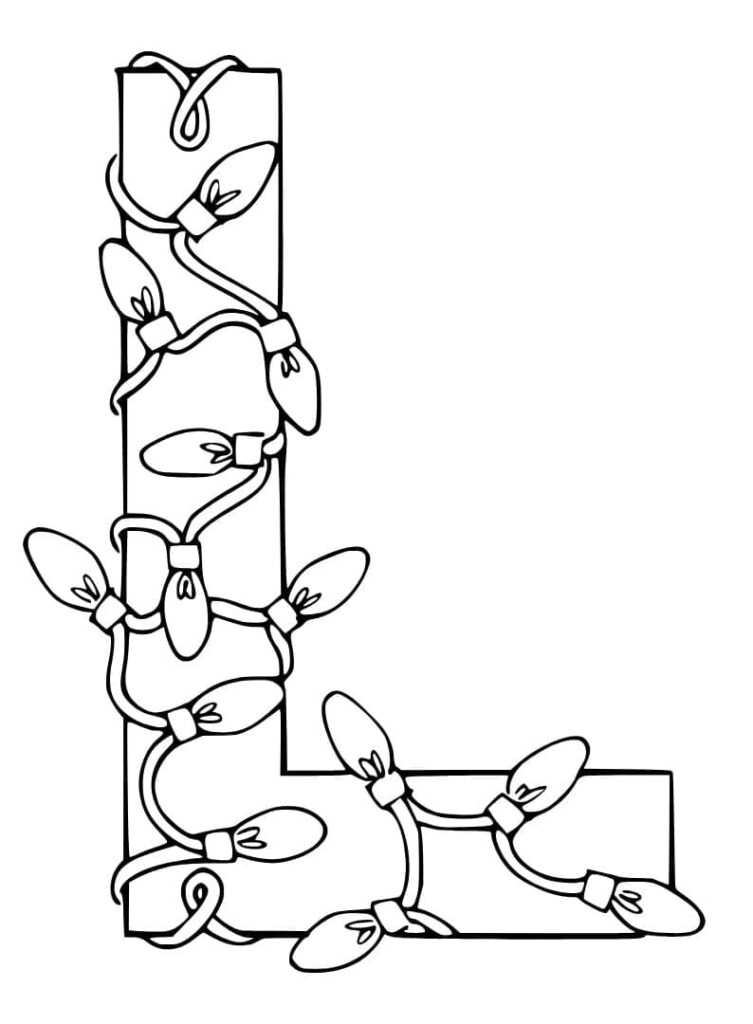 Desenho de Letra L no Alfabeto para Colorir