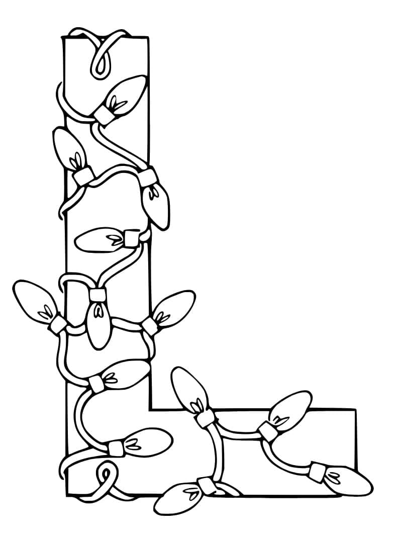 Desenho de Letra L no Alfabeto para Colorir