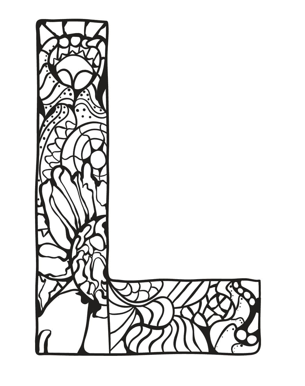 Desenho de Letra L para Crianças para Colorir