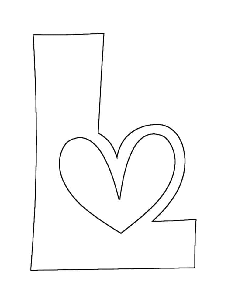 Desenho de Letra L Simples para Colorir