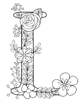 Desenho de Linda Letra L para Colorir