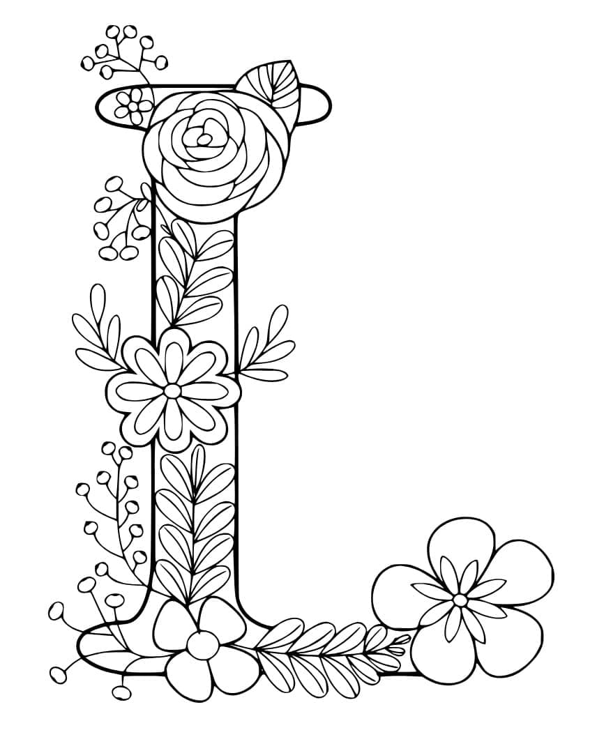 Desenho de Linda Letra L para Colorir