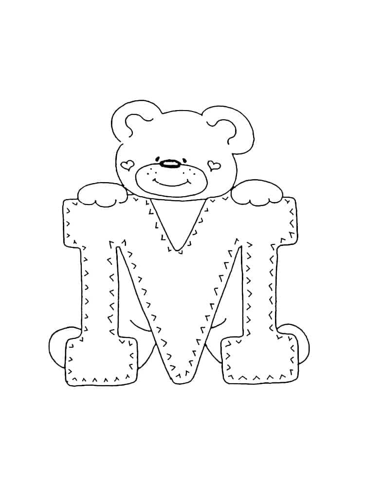 Desenho de Adorável Letra M para Colorir