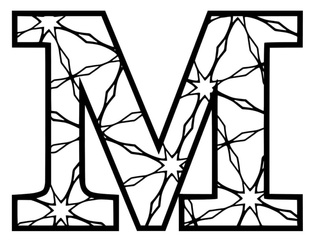 Desenho de Imagem da Letra M para Colorir