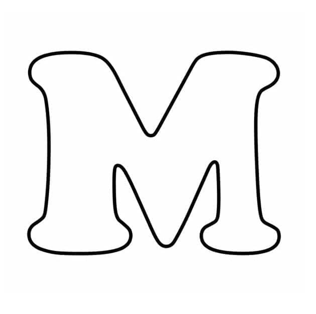 Desenho de Letra M Básica para Colorir