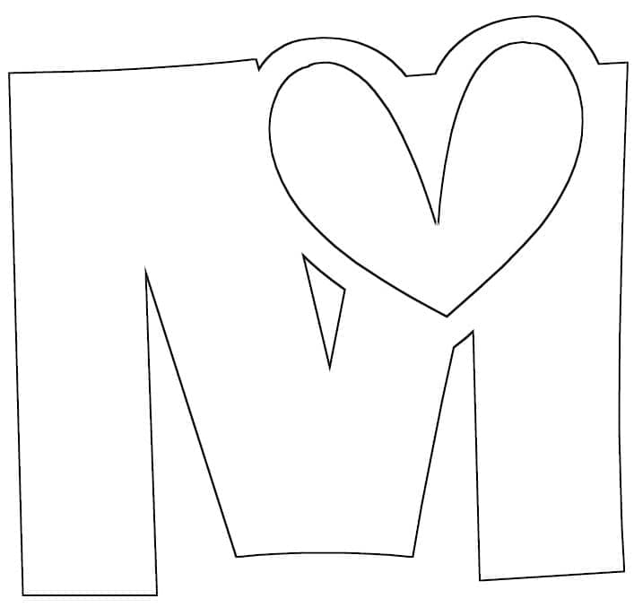 Desenho de Letra M Fácil para Colorir
