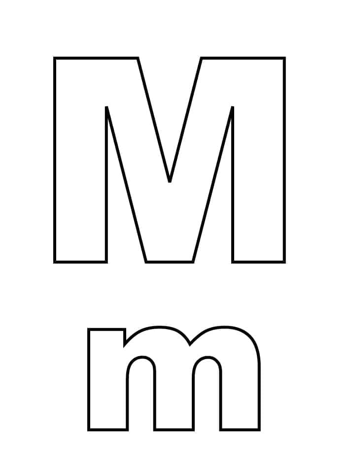Desenho de Letra M Grátis para Crianças para Colorir