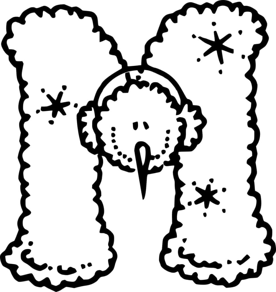 Desenho de Letra M para Crianças para Colorir