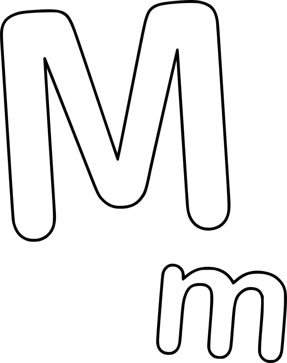 Desenho de Letra M Simples para Colorir