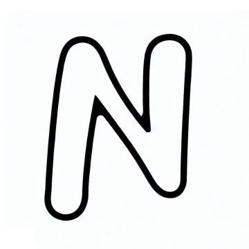 Desenho de Letra N Muito fácil para Colorir