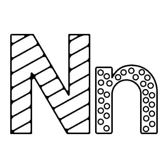 Desenhos de Letra N para Colorir