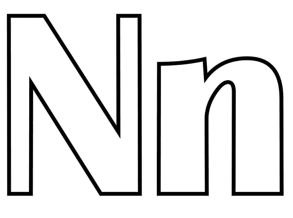 Desenho de Letra N Perfeita para Colorir