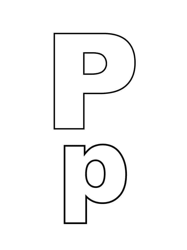 Desenho de Letra P Fácil para Colorir