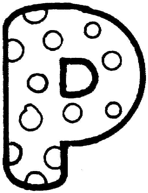 Desenho de Letra P Fofa para Colorir