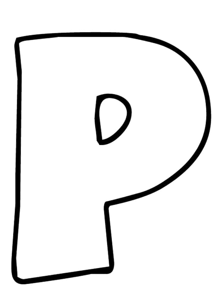 Desenho de Letra P Imprimivel para Colorir