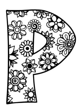 Desenho de Linda Letra P para Colorir