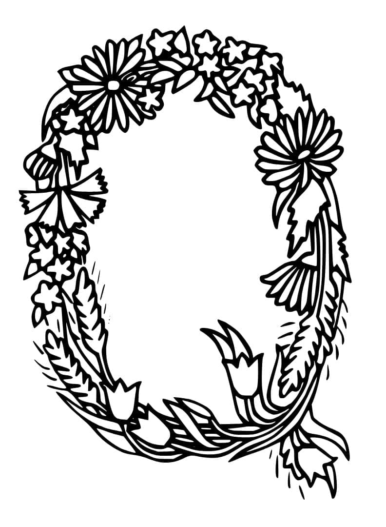 Desenho de Bonita Letra Q para Colorir