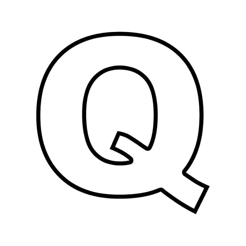 Desenho de Letra Q Fácil para Colorir