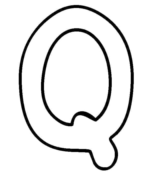 Desenho de Letra Q Muito Fácil para Colorir
