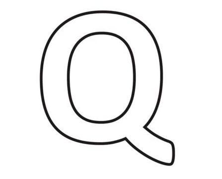 Desenho de Letra Q Muito Simples para Colorir
