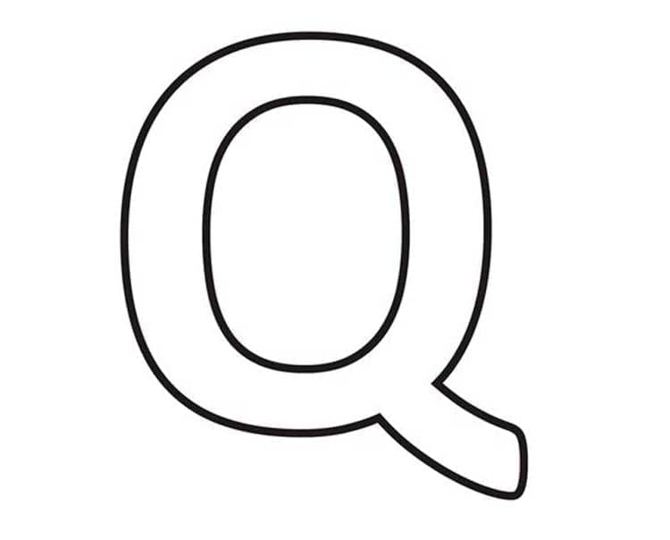 Desenho de Letra Q Muito Simples para Colorir