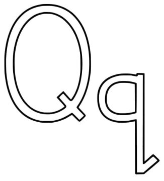 Desenho de Letra Q no Alfabeto para Colorir
