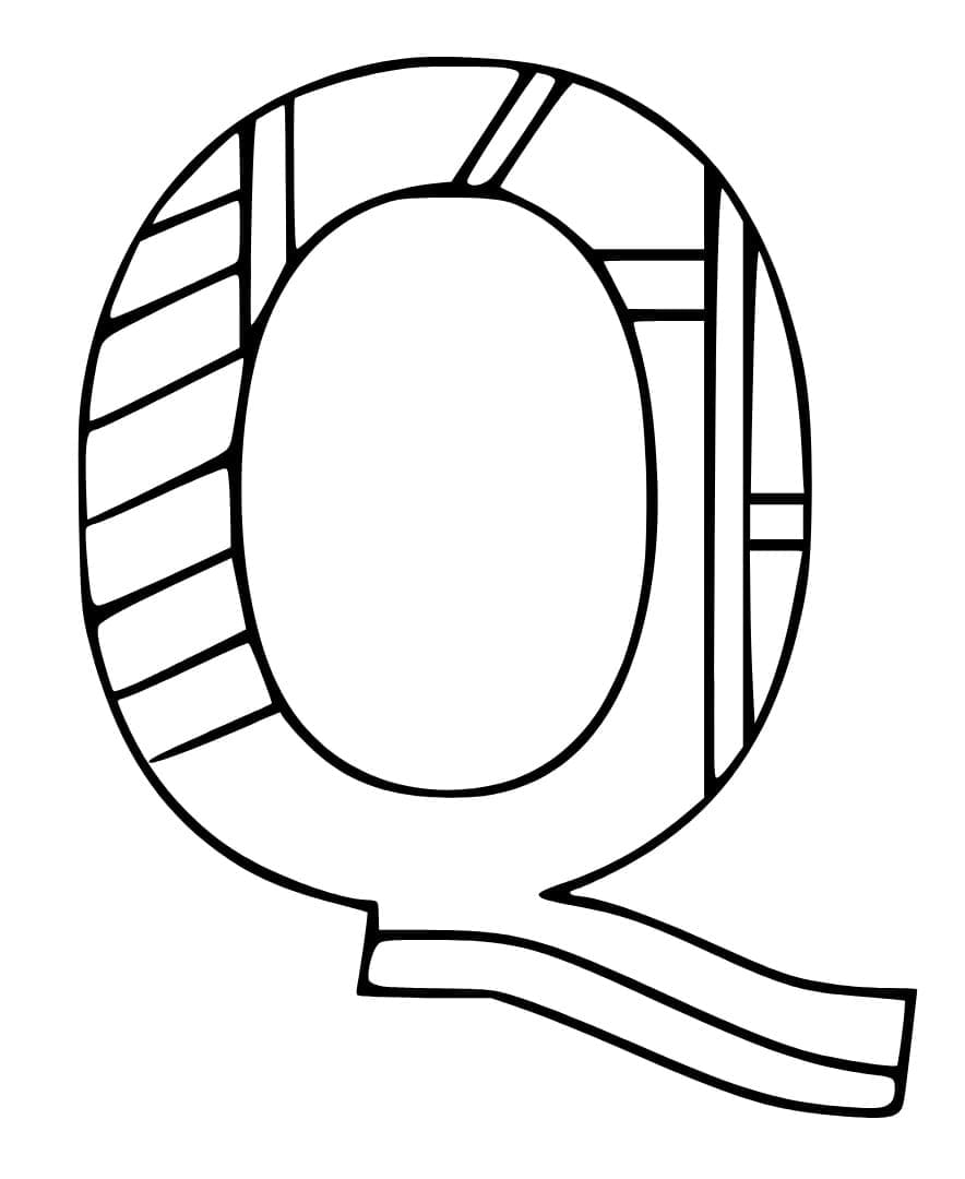 Desenho de Letra Q para Crianças para Colorir