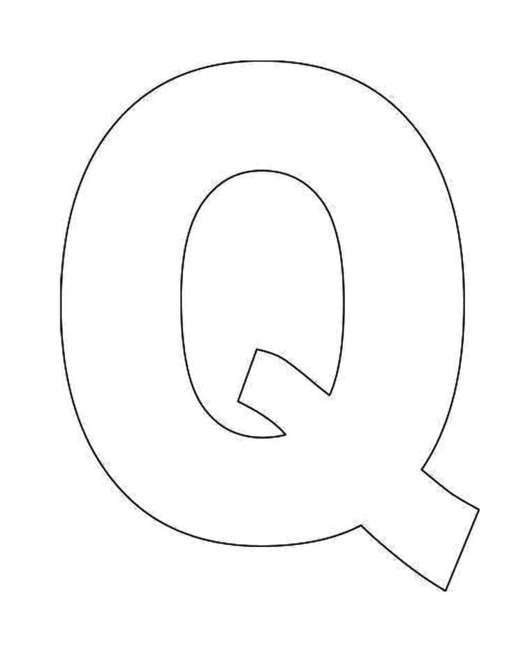 Desenho de Letra Q Simples para Colorir