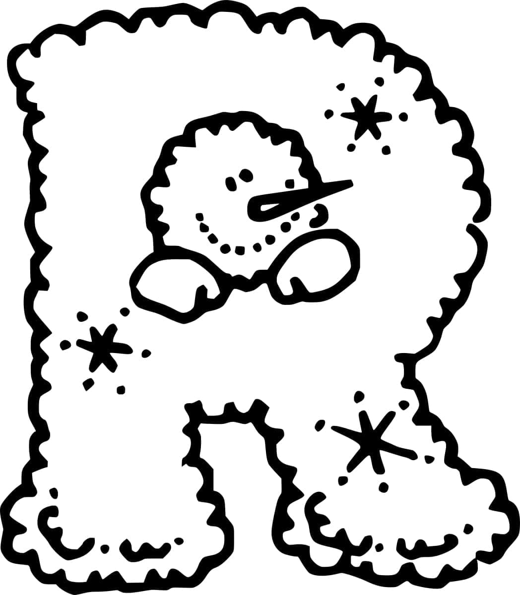 Desenho de Adorável Letra R para Colorir