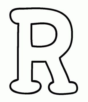Desenho de Letra R fácil para Colorir