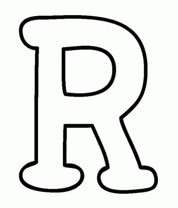 Desenho de Letra R Fácil para Colorir
