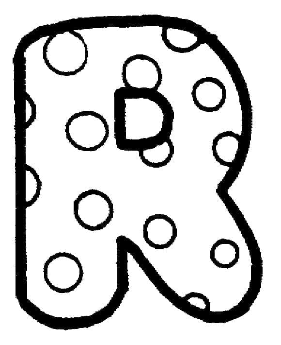 Desenho de Letra R Fofa para Colorir