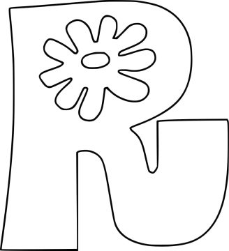 Desenho de Letra R grátis para crianças para Colorir