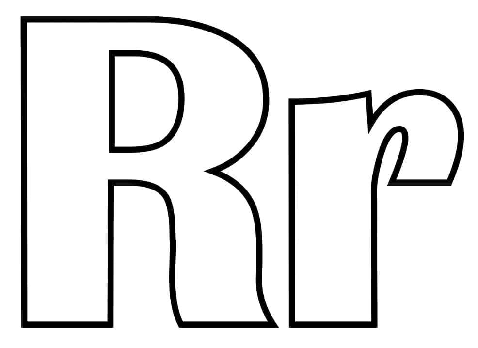 Desenho de Letra R no Alfabeto para Colorir